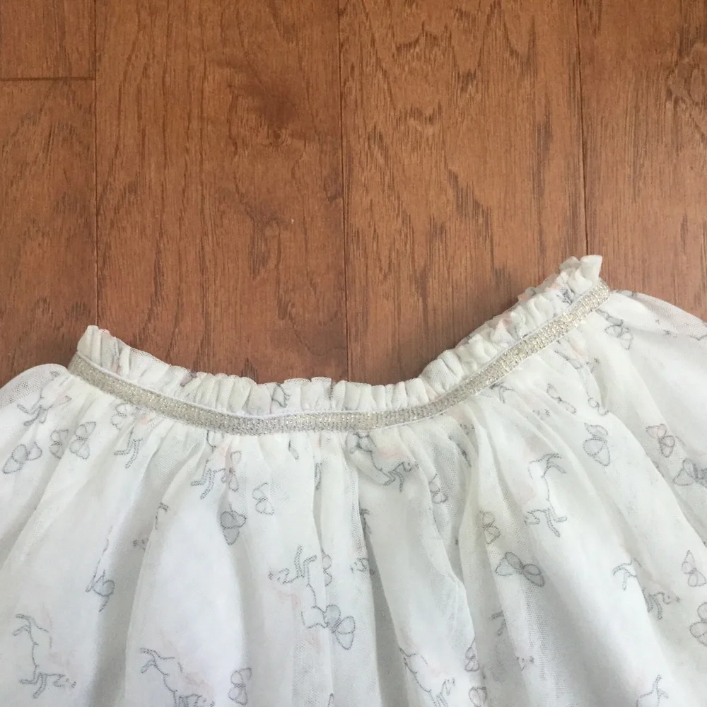 Carter's Off White Lined Tulle Skirt Butterflies, Unicorns, Pink Size 5T